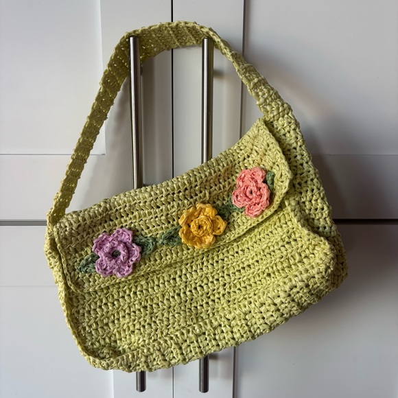 Handbags - Handcrafted Floral Crochet Bag - Green